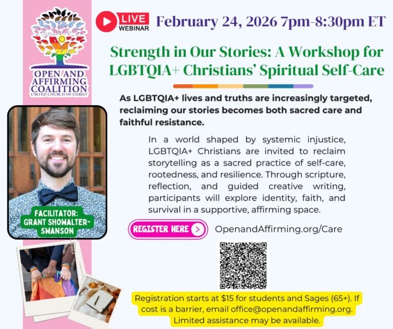 Webinar: Strength in Our Stories: A Workshop for LGBTQIA+ Christians’ Spiritual Self-Care
