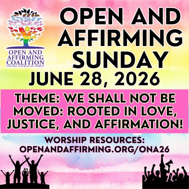 Open and Affirming Sunday— June 28, 2026 Worship guide, readings, sermon pathway, children’s moment & more!